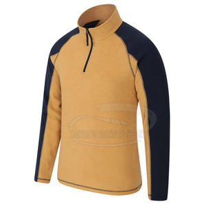 Vente en gros de sweatshirts à capuche en polaire Sherpa d'hiver pour hommes de grande taille pull de haute qualité à demi-fermeture éclair solide à la mode - Product Image 2