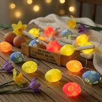 Guirlande lumineuse LED décorative pour la maison, motif floral ajouré, colorée, pour Pâques et les fêtes de printemps