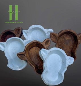 Tazón de masa de Cabeza de Vaca de madera rústica para hacer velas Tazón de masa hecho a mano elegante Tamaños y colores personalizados OEM de Vietnam - Product Image 5