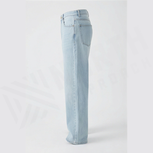 Jean en denim coupe droite délavé clair pour homme, taille haute, coupe classique, en coton, style décontracté, pantalon de printemps - Product Image 3