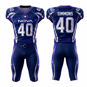 Uniforme de Fútbol Americano Personalizado al por Mayor con Paneles Laterales, Ribete en Contraste, Diseño de Rayas, Patrón Degradado y Cintura Elástica - Product Image 6