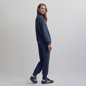 Sudadera de alta calidad nueva para mujer, de otoño/invierno, con media cremallera, cálida, de forro polar, larga, informal, para hacer ejercicio, tallas grandes - Product Image 4