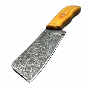 Cuchillo de Cocina Artesanal de Acero Damasco con Diseño de Gota de Lluvia, Mango de Madera Amarilla - Product Image 4