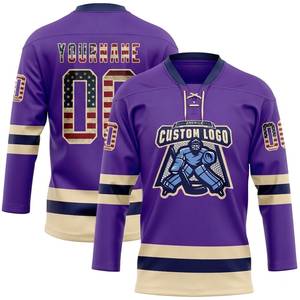 Maillot de hockey personnalisé unisexe pour adulte, col en V, sublimé, anti-humidité, uniforme de hockey sur glace, entraînement, 100% polyester - Product Image 5