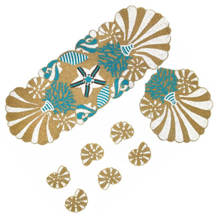Vente en gros de chemins de table brodés de 36 pouces |   Sous-verre en verre perlé à motif floral de 4 pouces et set de table de 14 pouces |   Décoration de table pour fête de mariage - Product Image 4