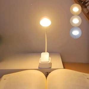Lampe de lecture LED <span class=keywords><strong>à</strong></span> <span class=keywords><strong>clipser</strong></span>, rechargeable par USB, col de cygne flexible pour <span class=keywords><strong>liseuse</strong></span> électronique et éclairage de chevet - Product Image 1