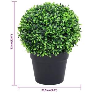 Juego de 2 Plantas Artificiales Verde Intenso de Polietileno y Polipropileno, Categoría de Producto: Plantas y Vegetación Artificial - Product Image 6