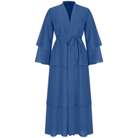 EXORO APPARELS Dernière Collection Abaya Femme Style Saoudien Turc Léger Respirant Séchage Rapide Manches Longues Mousseline Musulmane