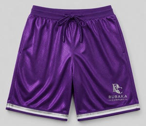 Shorts de sport blancs avec bordure marine, taille à cordon de serrage et logo Huracan, pour un style décontracté et sportif haut de gamme. - Product Image 6