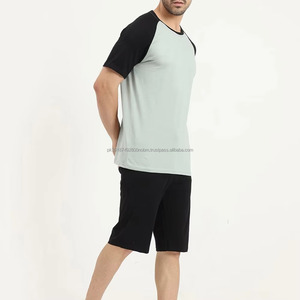 Loose Fit <b>Knitted</b> Casual T-Shirt and Shorts <b>Set</b> Men's Summer Street Style High Demand Trend Fabric OEM Bulk Custom Design - Product Image 3