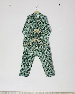 Ensemble de pyjama en coton pour femme, motif ethnique imprimé à la main, idéal pour les voyages, prix de gros - Product Image 5