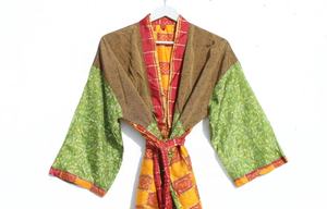 Nouveauté Robe Kimono en soie Robe de chambre Kimono vintage Robe de mariée Boho Kimono vêtements de détente - Product Image 2