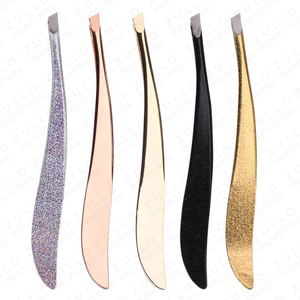 5PCS Custom Color Stainless Steel Slant Tip Eyebrow Tweezers Set Beauty <b>Makeup</b> Grooming Precision <b>Tool</b> OEM - Product Image 2