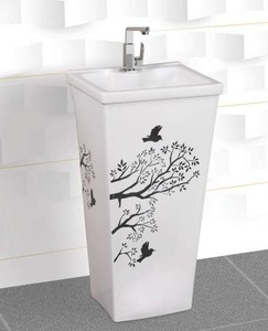 Lavabo de Pedestal de Diseño Moderno LINUM SANITARY WARE, Serie SAGA, Capacidad de 9L, Montaje en Pared, Ecológico, para Escuelas, Centros Comerciales y Laboratorios - Product Image 4