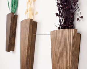 Macetero de Pared de Madera Pulida Estilo Rústico, Soporte de Pared para Flores Artificiales, Decoración del Hogar - Product Image 4