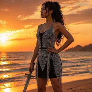 Conjunto de Top y Falda de Aluminio Anodizado Moonforge Siren – Disfraz de Cosplay Renfaire para Halloween - Product Image 1