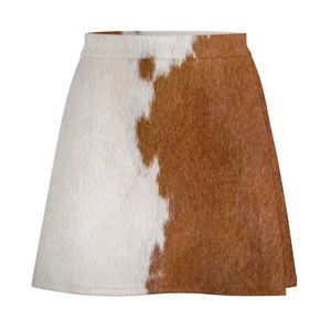 <b>Cow</b> <b>Print</b> Skirt Trendy Partywear High Waist Mini Style Women’s Hair On Cowhide Mini Skirt Modern Western Fashion Trend Skirts - Product Image 1