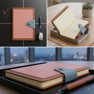 Agenda-planificateur Aurelux RE025 Premium avec couverture en jute A5 multicolore, pages intérieures 80 g/m², logo personnalisé pour cadeaux d'entreprise - Product Image 4