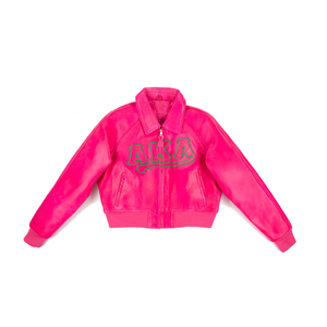 Alpha Kapa Alpha Women Cropped Leather Jacket Sheepskin AKA Sorority Sisterhood Leather Cropped Bomber Jackets - Product Image 5