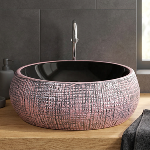 Lavabo de cerámica plateada de lujo, moderno y artístico, para decoración de baños de hoteles y villas. - Product Image 5