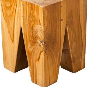 ARTERRA Luxury Geometric Teak Prism <b>Stool</b> Combines Sturdy Design Perfect for Adding Warmth Beauty Hotel Apartment Spaces - Product Image 2