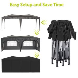 Gazebo Pieghevole Rinforzato 3x6m con 6 Pareti Laterali Rimovibili e Borsa per il Trasporto, Ideale per Feste, Matrimoni ed Eventi all'Aperto - Product Image 5