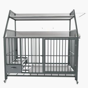Jaula Grande de Doble Capa para Mascotas con Cajones de Acero Inoxidable para Comida y Agua, Estante de Hierro y Estante de Almacenamiento para Familias con Múltiples Mascotas - Product Image 5