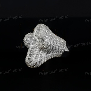 <b>Silver</b> Moissanite Hip Hop <b>Ring</b> For <b>Men</b> And Women 925 Sterling <b>Silver</b> Iced Luxury <b>Ring</b> GRA Certified - Product Image 2