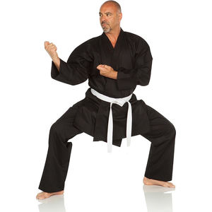 Kimono de Karate Negro para Hombre, 100% Algodón, Corte Regular, Talla Adulto, Estilo Liso Teñido, Ropa de Artes Marciales - Product Image 5