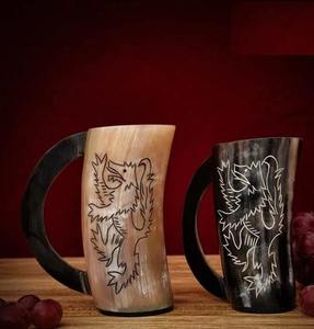 Taza de Cerveza Vikinga de Cuerno de Búfalo Natural Premium, Hecha a Mano, Estilo Rústico, para Bar - Product Image 4