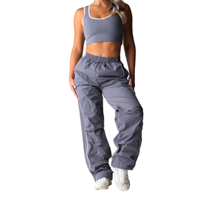 Pantalones Palazzo Unisex de Cintura Media, Pierna Ancha, Sarga Recta, Ecológicos, Transpirables, Casuales, Cómodos y a la Moda para Verano y Primavera (Venta al por Mayor) - Product Image 2