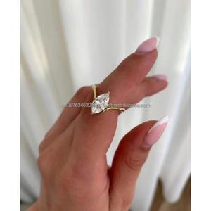 Anillo Unisex de Oro Blanco de 14k con Diamante Tallado, Cultivado en Laboratorio IGI/GIA, Estilo Vintage, para Boda/Compromiso, Oro Amarillo Fino, Regalo de Aniversario - Product Image 2
