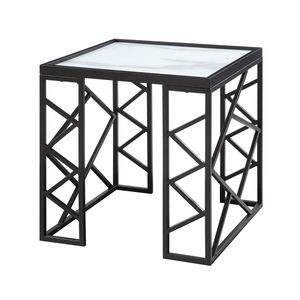 Set di Tavolini da Caffè e Tavolini Laterali Occasionali in 3 Pezzi con Piano in Vetro Temperato e Struttura in Metallo Nero per Soggiorno - Product Image 6