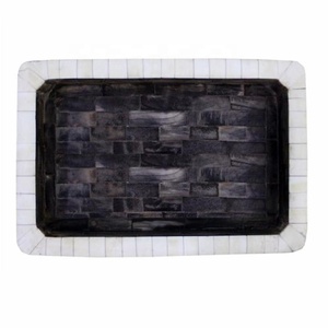 Bandeja de cuerno de diseño Rectangular hecha a mano, bandeja para servir café y té, bandeja de cuerno decorativa para Decoración de cocina - Product Image 4