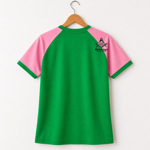 เสื้อยืด HMR Alpha Kapa Soroor แบบสั่งทำพิเศษสำหรับผู้หญิง ปักลายกรีก ผ้าเจอร์ซีย์พรีเมียม |   เสื้อยืดคอตตอนปักลายสำหรับผู้หญิง คอวี - Product Image 3