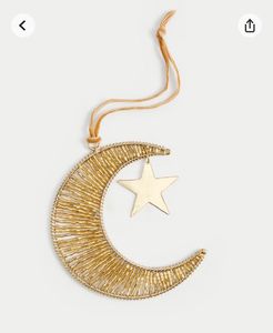 Santa Claus Gold Metal Star Christmas Ornament Handicraft Traditional Decorations - Product Image 3