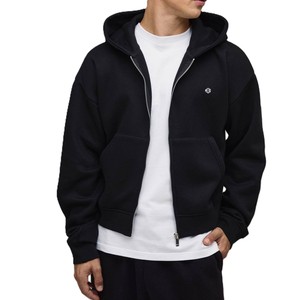 เสื้อฮู้ดดี้ผู้ชายผ้าฝ้ายพรีเมียมแบบซิป ทรงโอเวอร์ไซส์ สไตล์สตรีทแวร์ หนานุ่ม ผลิตเสื้อผ้าจำนวนมาก - Product Image 4