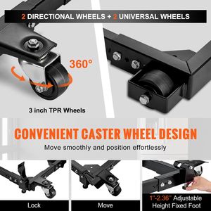 Base Mobile Regolabile per Carichi Pesanti, Capacità 1500 Libbre, 18\" X 24\" 26.5\" X 31.5\", Supporto Universale per Attrezzature di Movimentazione Materiali - Product Image 3