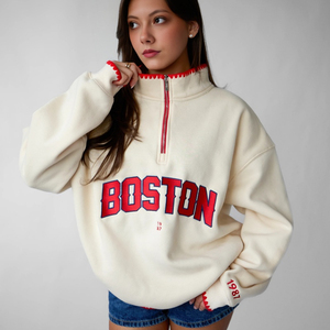 Sweat-shirt oversize en molleton brodé pour femme, col roulé, fermeture éclair sur le devant, motif lettres, style streetwear automne, séchage rapide - Product Image 6