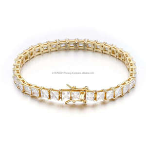 VVS Moissanite Diamond Tennis Bracelet Rhodium Plated 925 Sterling Silver Party Jewelry For <b>Men</b> - Product Image 1