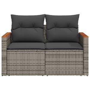 Canapé de jardin en bois d'acacia massif en poly rotin gris avec acier enduit de poudre Durable et élégant - Product Image 4