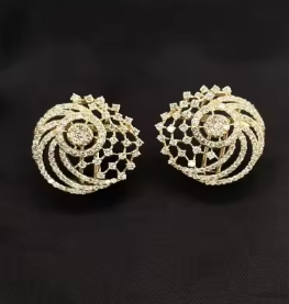 Pendientes de Diamantes Creados en Laboratorio, Oro de 14K, 3.5 CT en Total, Color Premium E-F, VVS VS, Joyería Minimalista para Novia, Regalo - Product Image 4