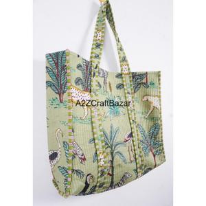 Bolso Tote Hecho a Mano en India, 100% Algodón, con Rayas, Asa Larga, para Mujer, Ecológico, Grande, Hecho en Rajastán - Product Image 5