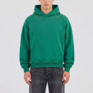 Exclusive <b>Men's</b> <b>Burgundy</b> Crystal <b>Hoodie</b> Heavyweight Streetwear Fashion Wear Manufacturer 2026 - Product Image 1