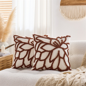 White Square Chenille Breathable Reversible Wool/Rayon <b>Cushion</b> Cover Embroidered Daisy Flowers Yellow Pom Poms Modern Home Decor - Product Image 5