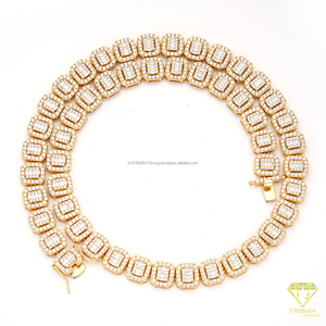 Collar de Diamantes Moissanite a la Moda en Plata de Ley 925 con Piedras Cuadradas para Colecciones de Joyería Femenina - Product Image 5