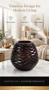 Handmade Chocolate Glass <b>Art</b> <b>Deco</b> Wedding Tabletop Flower <b>Vase</b> Modern Home Decor Break Resistant - Product Image 3