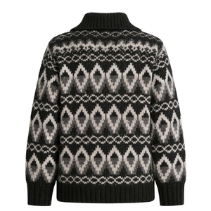 Sudadera con capucha de punto gofrado grueso para hombre, corte holgado, con cremallera, bolsillo canguro, puños acanalados, color liso, estilo casual urbano - Product Image 2