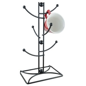 Support de rangement de tasses à café et à thé en acier inoxydable moderne à 6 crochets pour table, organisateur de tasses pour cuisine, prix abordable - Product Image 3