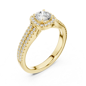 Bague solitaire en or blanc 14 carats avec diamant de laboratoire rond pour le bureau |   Nouveau diamant cultivé - Product Image 5
